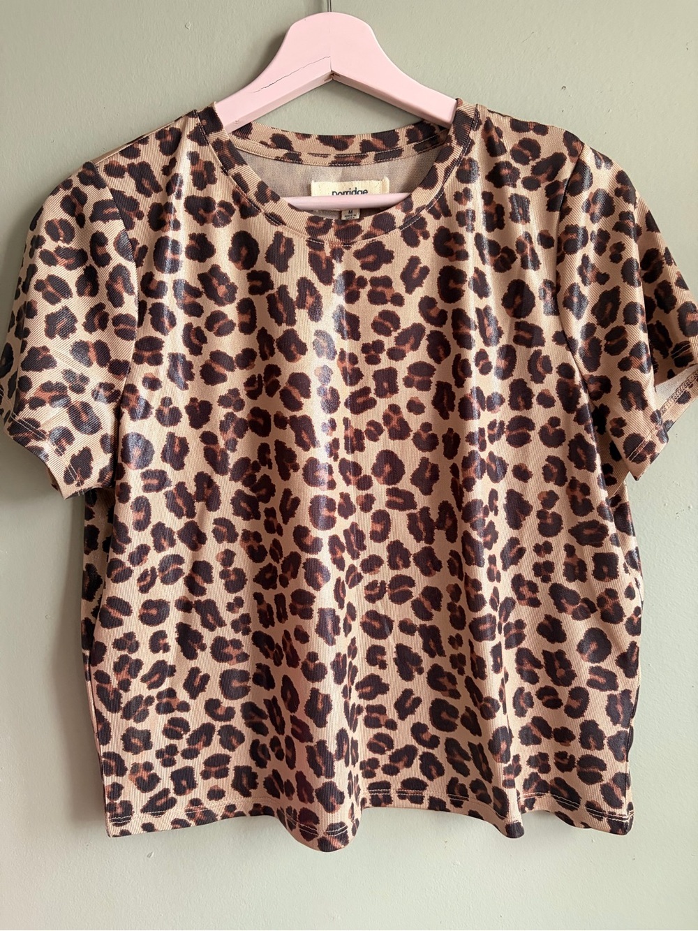 Antropologie Leopard Print Short Sleeve Top - Brown